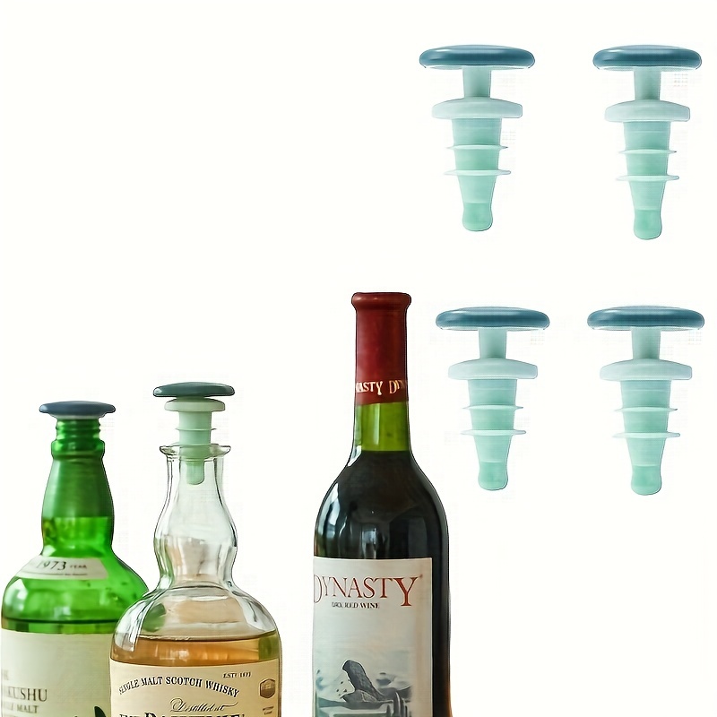 Silicone Wine Stoppers, Bottle Stopper, Wine Bottle Cork, Set of 5 (Colors)