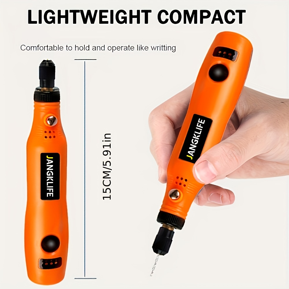 Portable Rotary Tool Set Mini Cordless Grinder Handheld Rechargeable  Electric Drill USB Charging 5-Speed with Multiple Attachments LED Light for  Cutting Sanding Engraving Polishing & DIY 