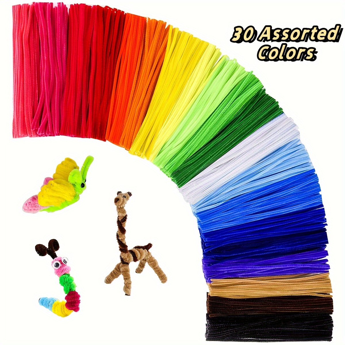 2 Pieces Pipe Cleaners Craft Supplies Multi-Color Chenille Stems for Art  and Craft Project Creative DIY Decorations - AliExpress