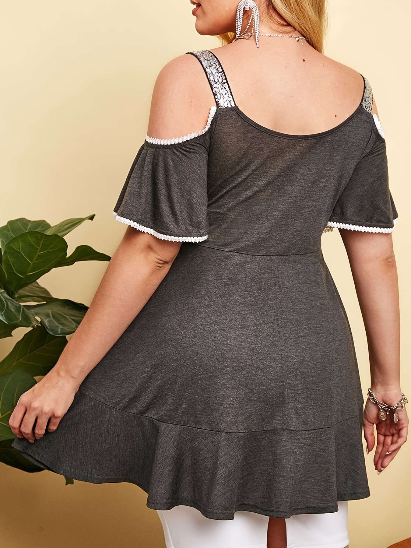 Cold shoulder dress outlet tops