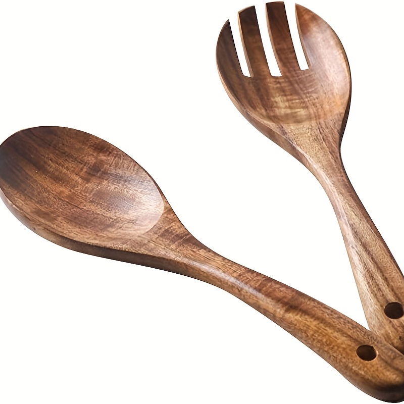 Durable Acacia Wood Salad Bowl And Spoon Set Non toxic - Temu