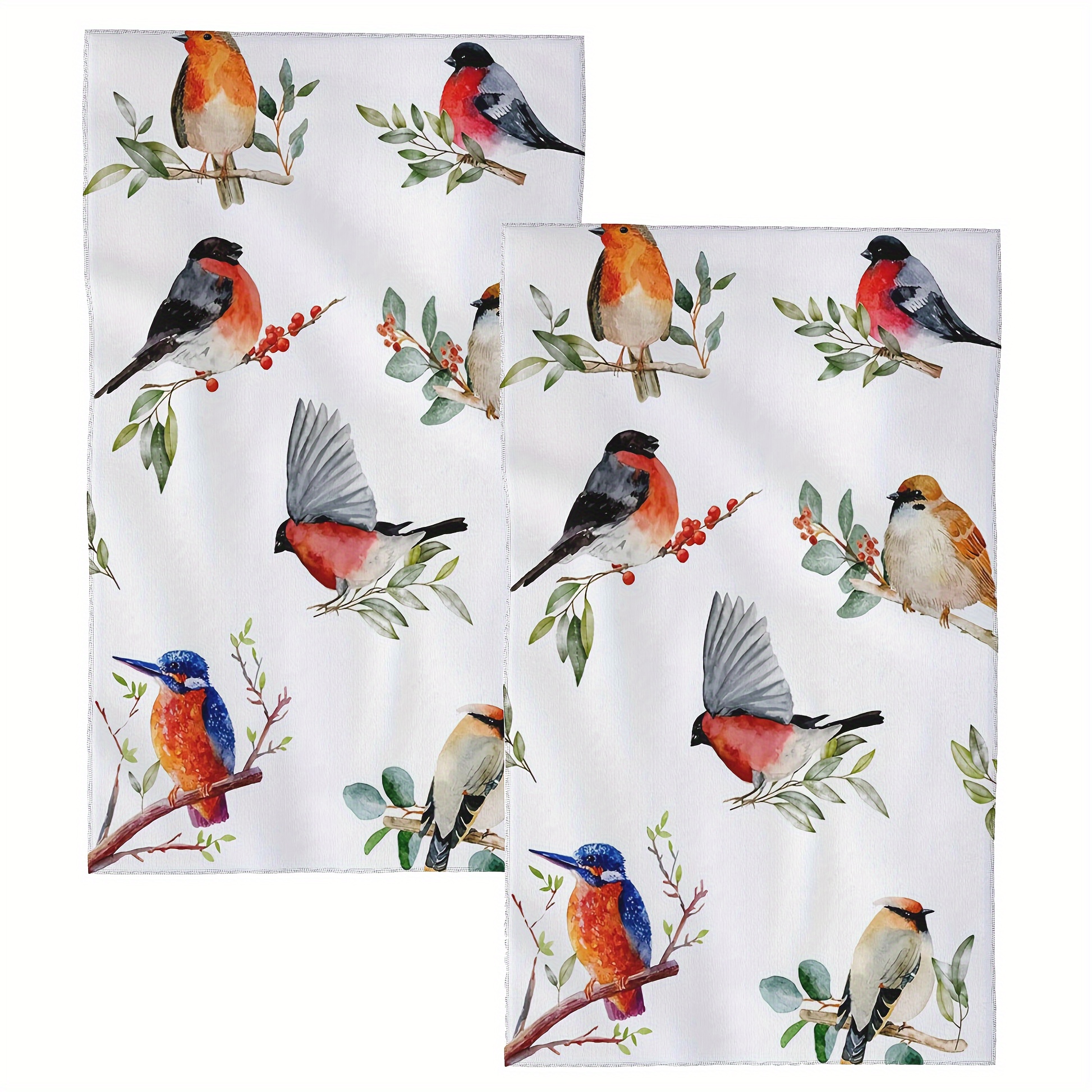 Dish Cloth Decorative Set Cute Birds Tea Towels Absorbent - Temu