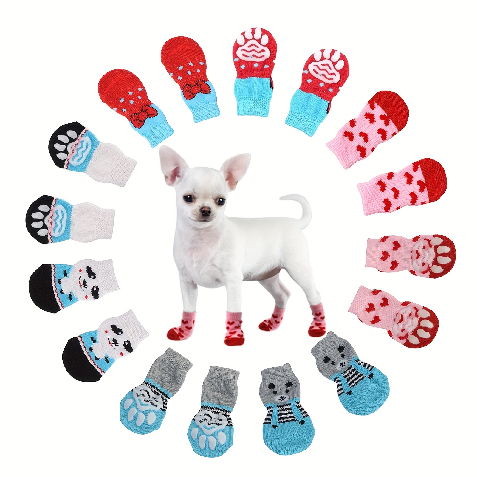 Pet Socks, Cute Dog Socks, Polyester Cartoon Multi-color Pet Foot