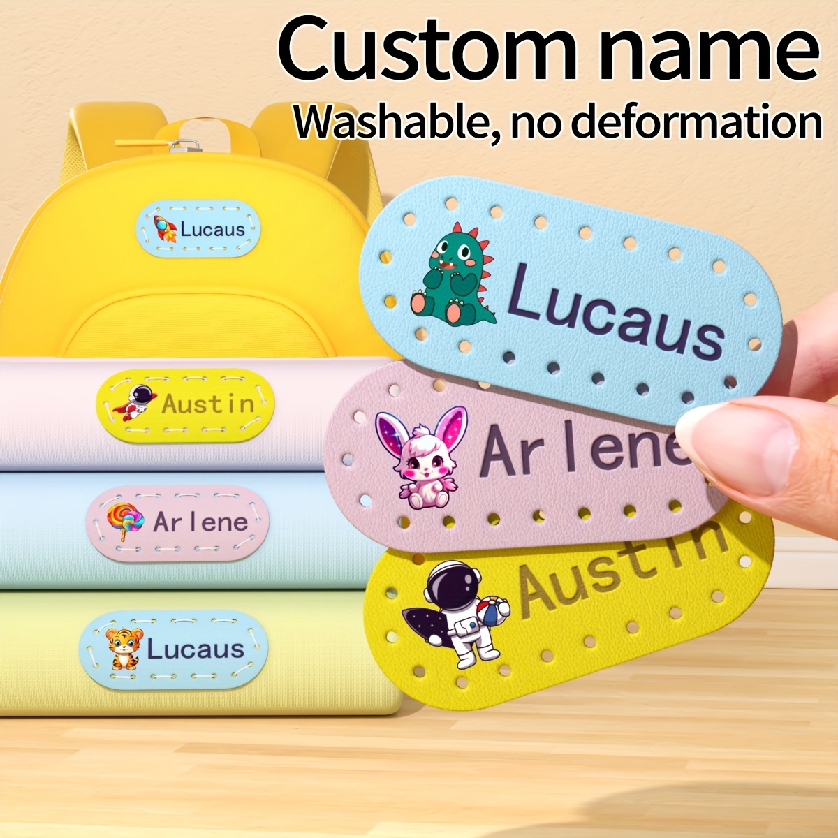  Pegatinas personalizadas para niños. Etiquetas adhesivas con  nombre personalizado (Dinosaurios) : Productos de Oficina