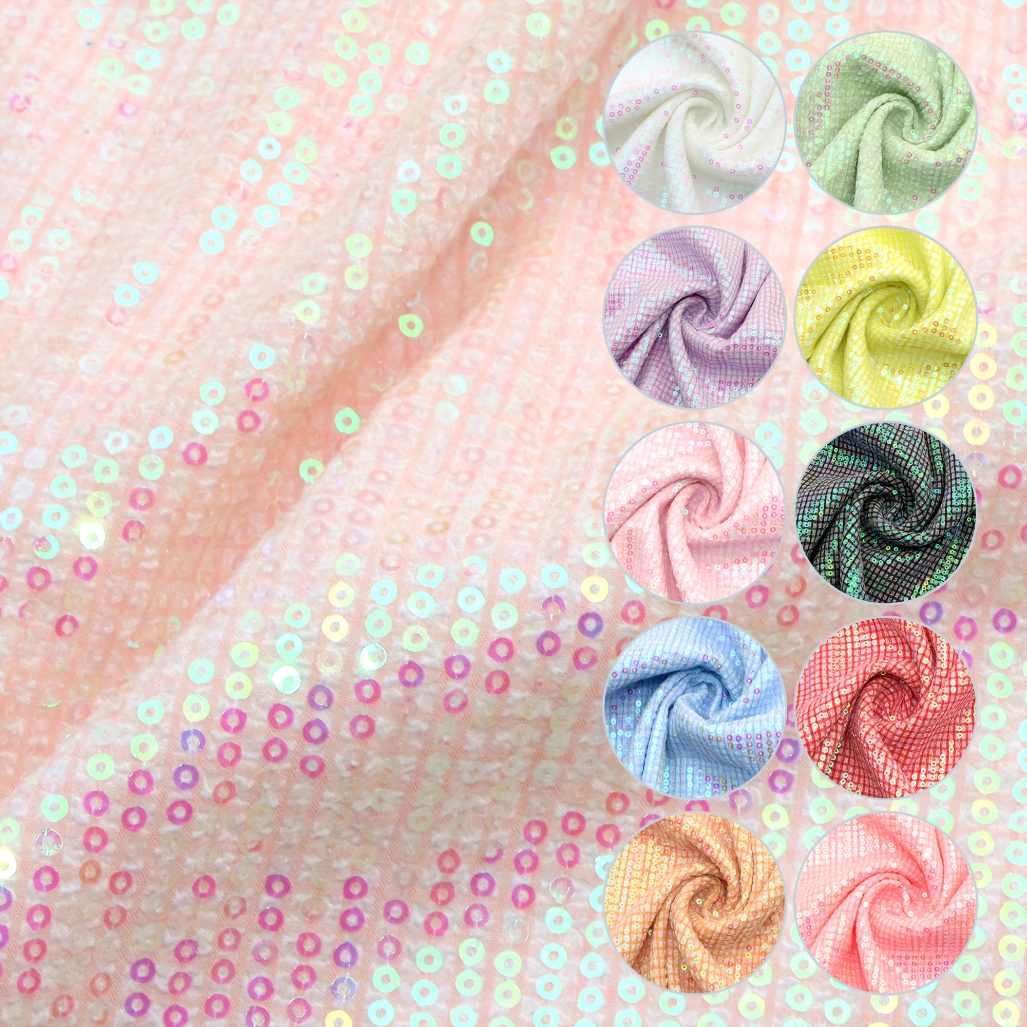 Lentejuelas de tela brillante tela de lentejuelas para coser vestidos y  hacer decoraciones de mantel de fiesta de bodas 1 yarda, rosa -  España