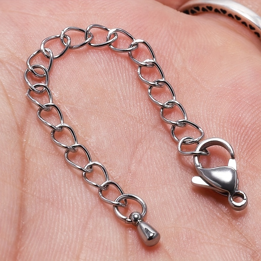 50pcs/lot 5 7cm Stainless Steel Bulk Necklace Extension Chain Tail