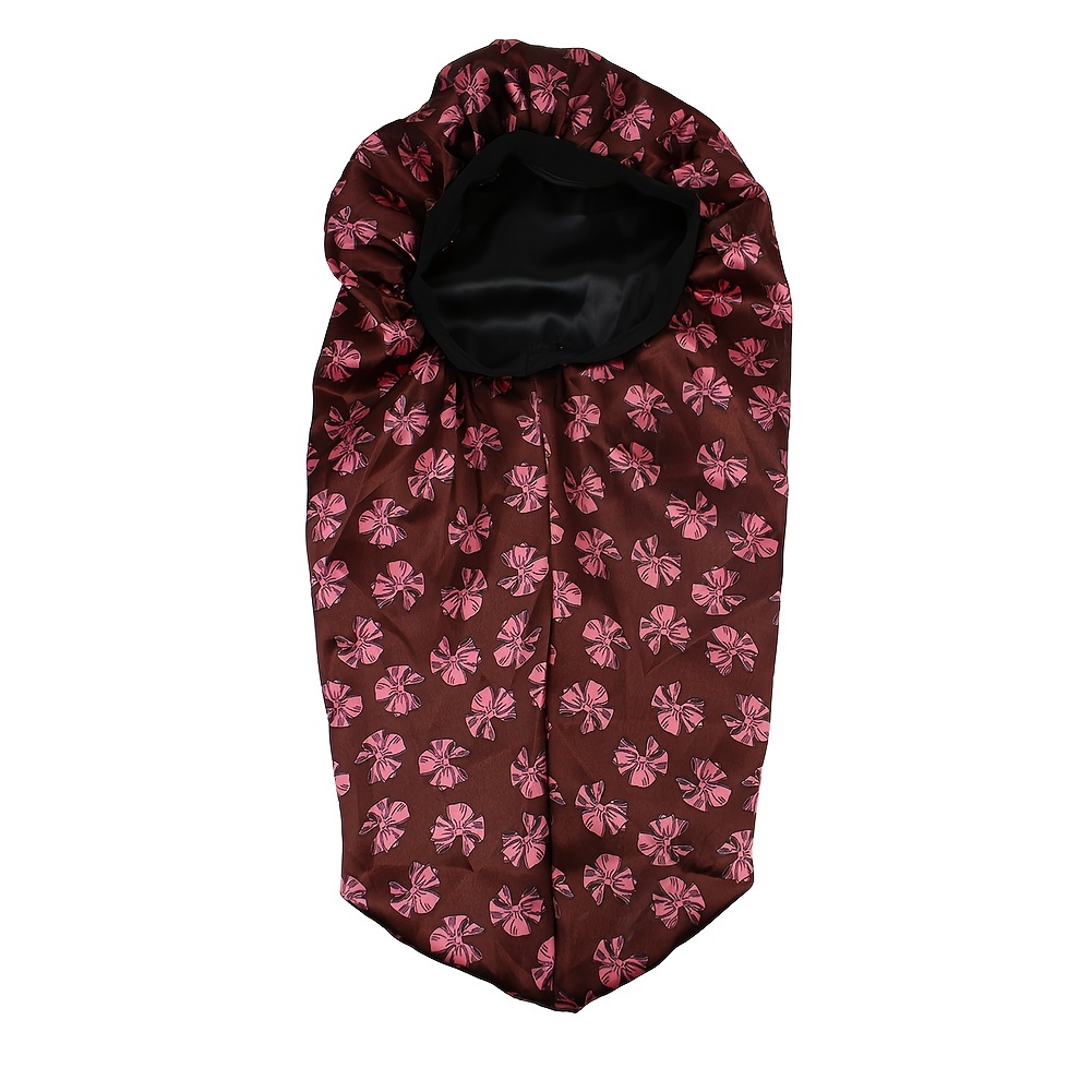 Flower Print Satin Bonnet Silk Sleep Cap for Women