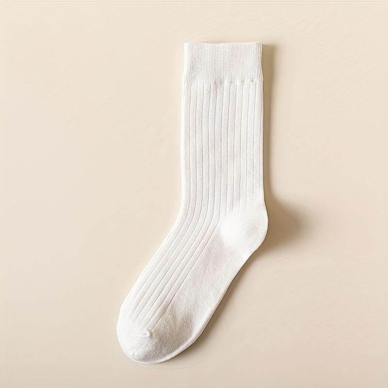 Men's Solid Casual Mid-calf Socks for Business Wear