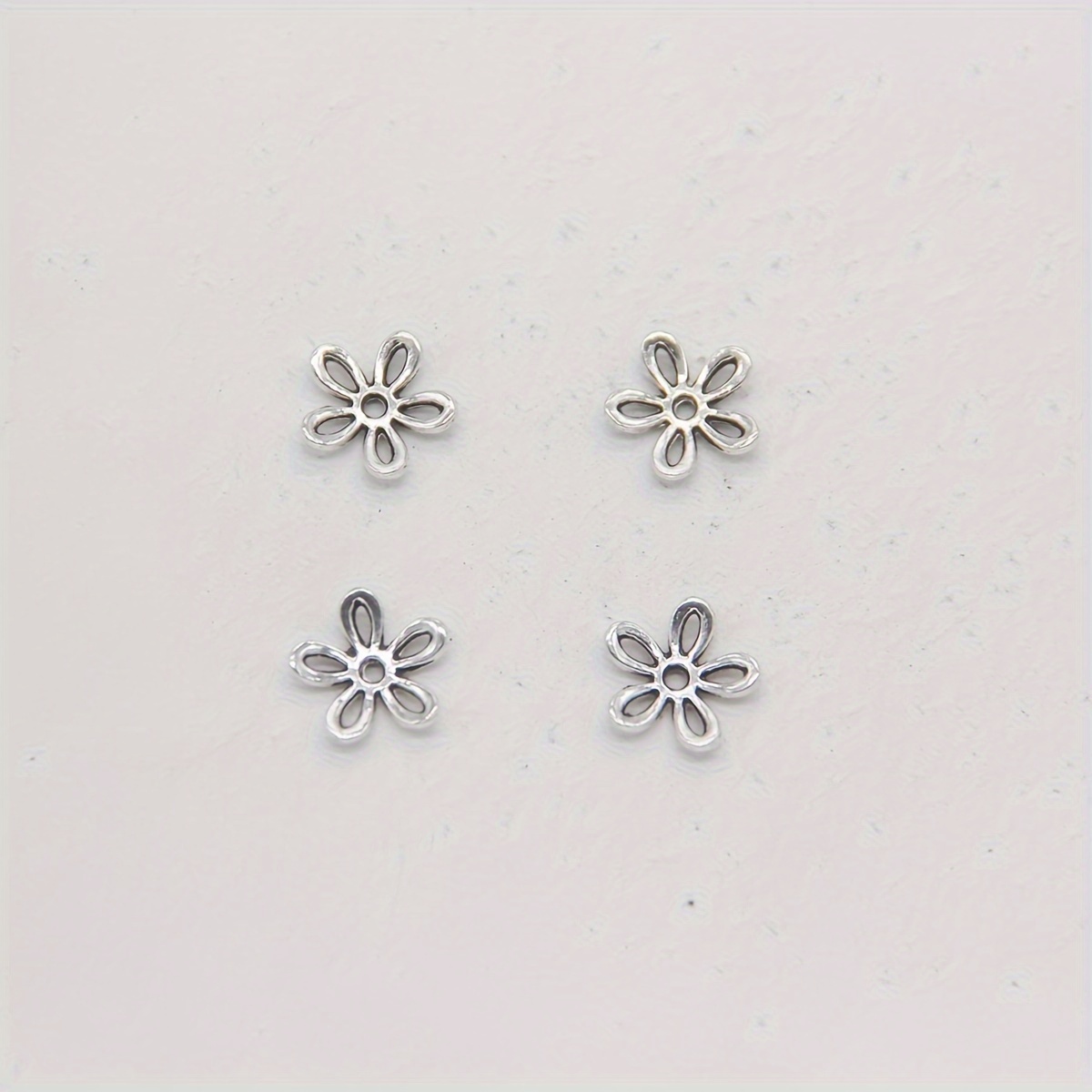 Alloy Beads Ancient Charms Flower Shape Receptacle Beads - Temu