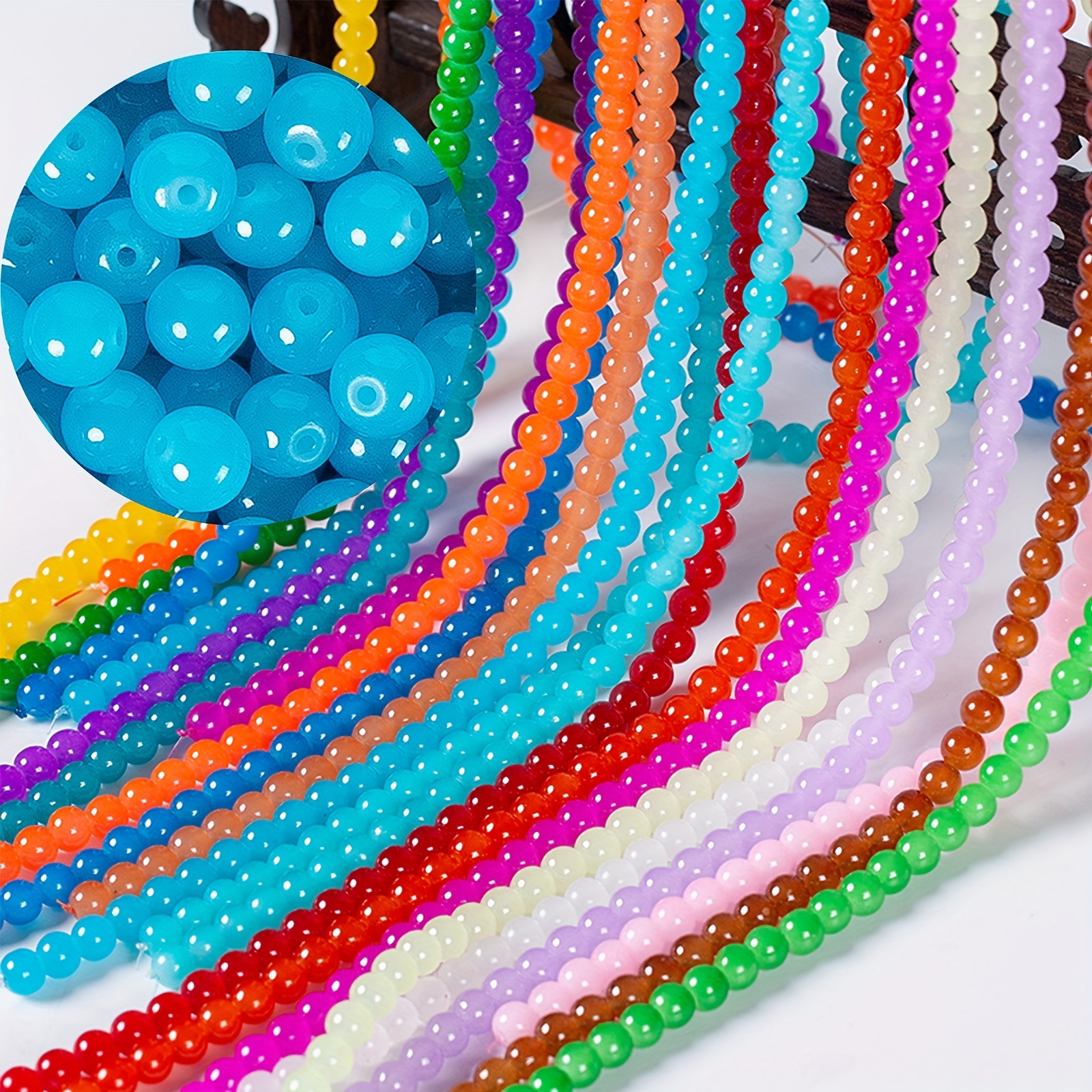 500 Pieces Acrylic Beads 8 mm Multicolor Acrylic Round Loose Beads for  Bracelets and Necklaces Jewelry Making Supplies, Random Color (Ink Pattern)