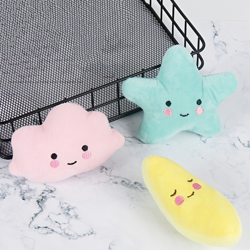 Set, With Cloud-shaped Sticky Notes And Shiny Pom-poms Keychain, 50 Pieces  Of Cloud-shaped Sticky Notes In The Style Of Ai Kakatong, Shiny Pom-pom Dol
