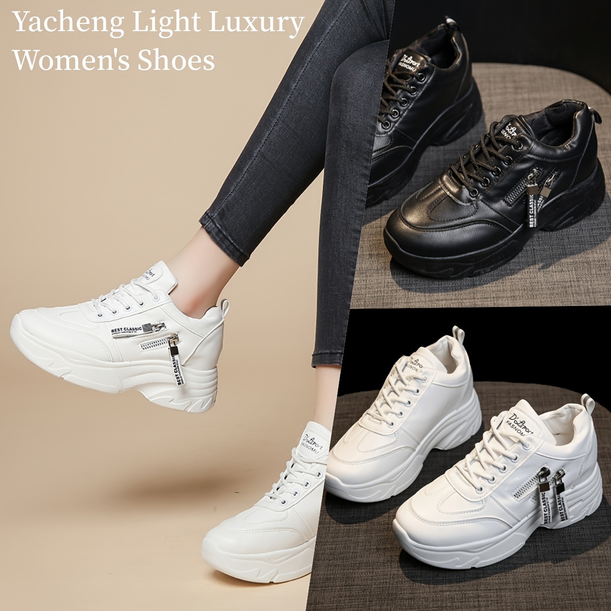 Buy White Side Zipper Breathable Casual Sneakers, Look Stylish