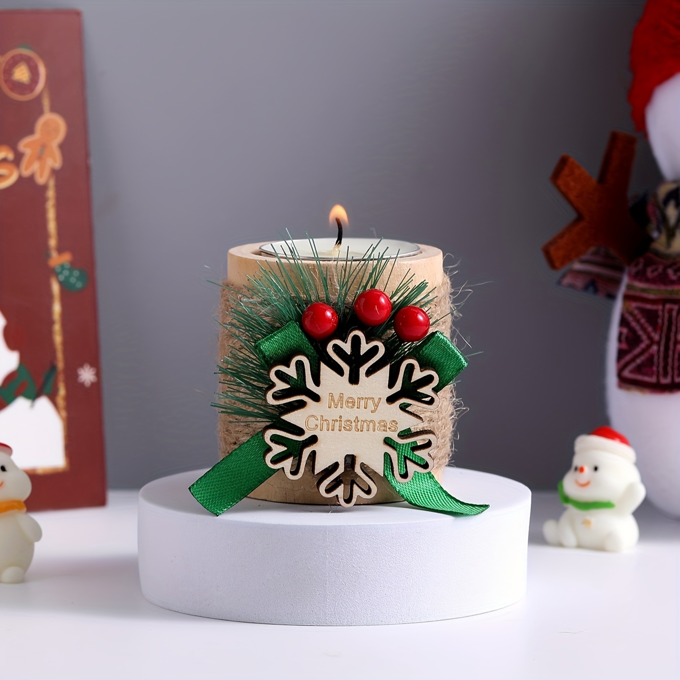 Mini Christmas Tree Candle Silicone Mold With Metal Tealight Cups