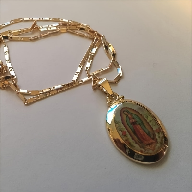 Men's Vintage Virgin Mary Pendant Necklace