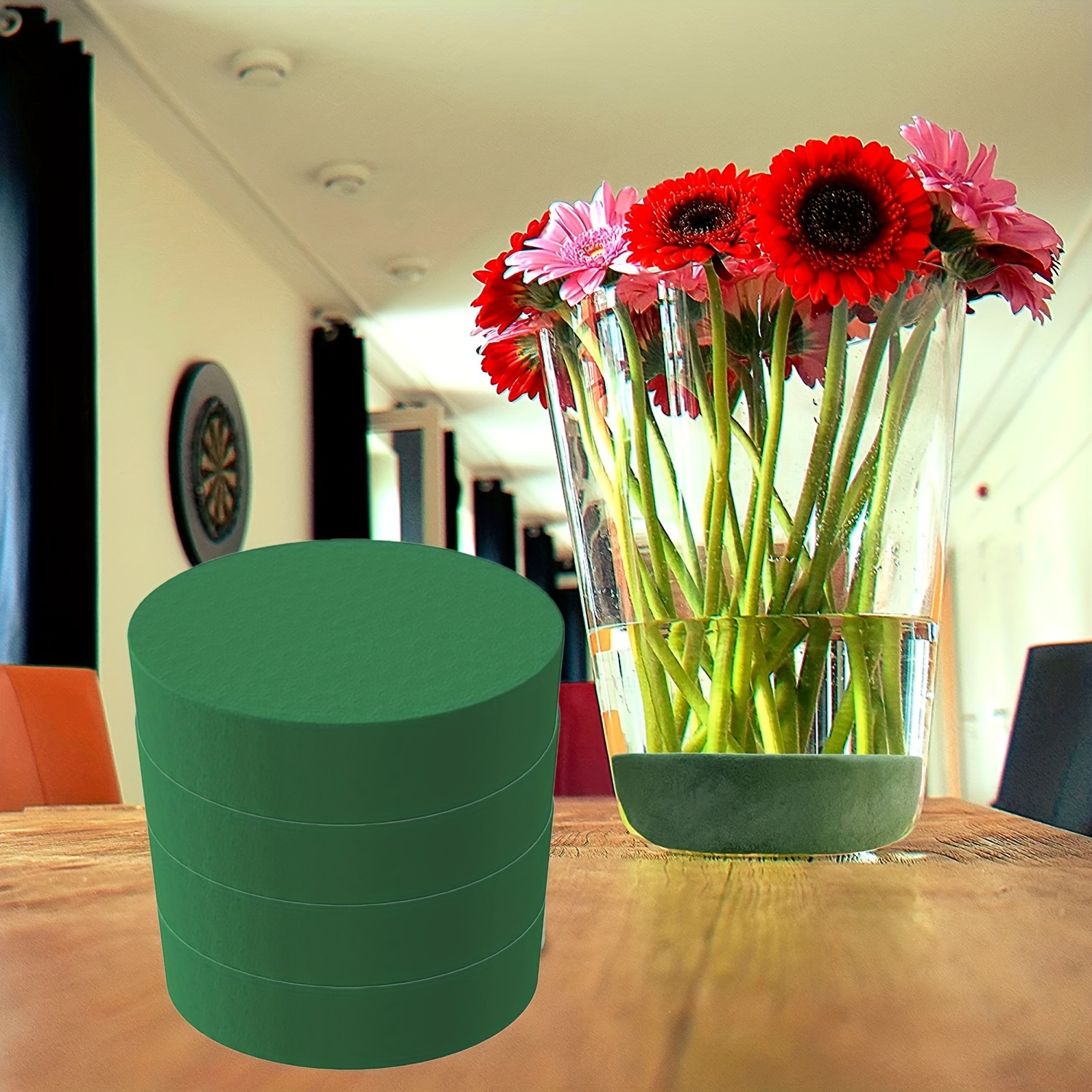 40Pcs Wedding Aisle DIY Craft Arrangement Water-Absorbing Home Garden Green Flower  Foam - Round Brick 