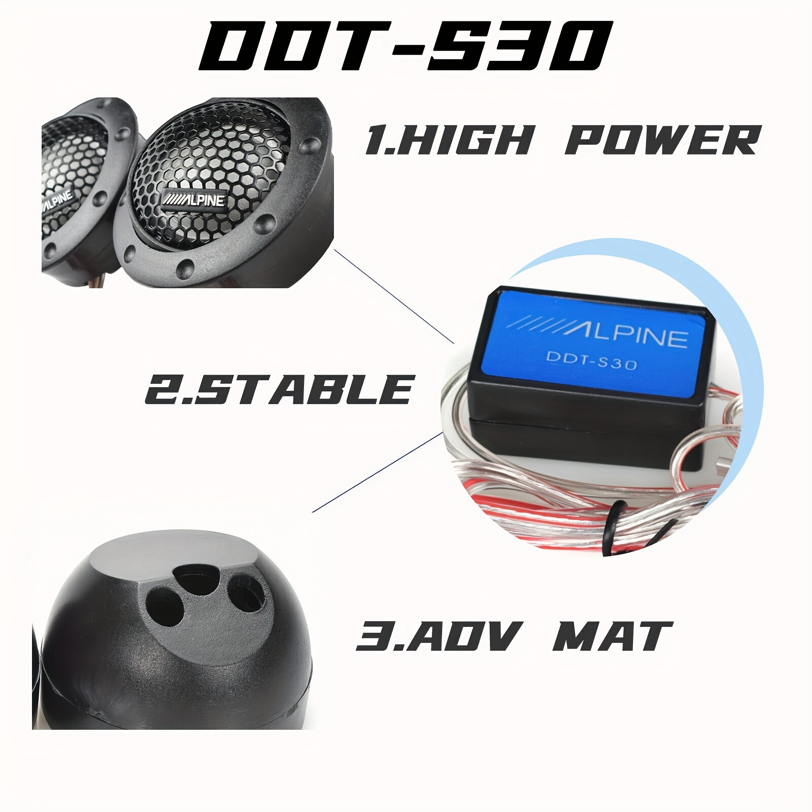 1Set Speakers Alpine DDT-S30 360W 2.5CM 1