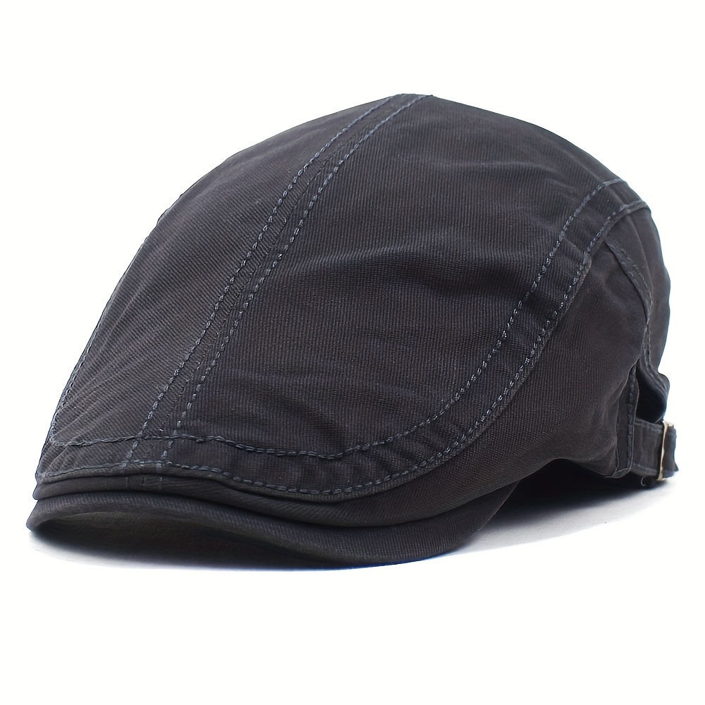1pc Flat Cotton Adjustable Breathable Newsboy Hats For Men Women