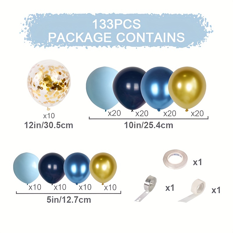 133pcs Birthday Party Balloon Set