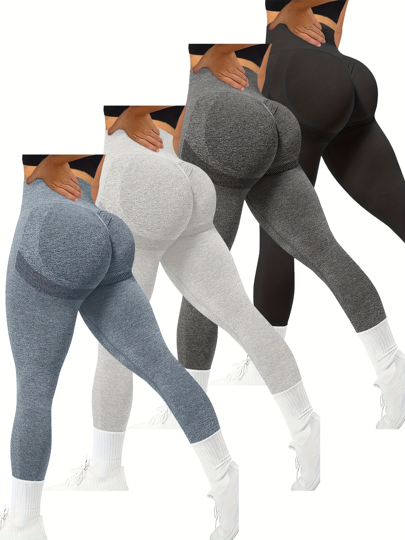 Women High Waisted Seamless Workout Yoga Pants Butt Lift - Temu Canada