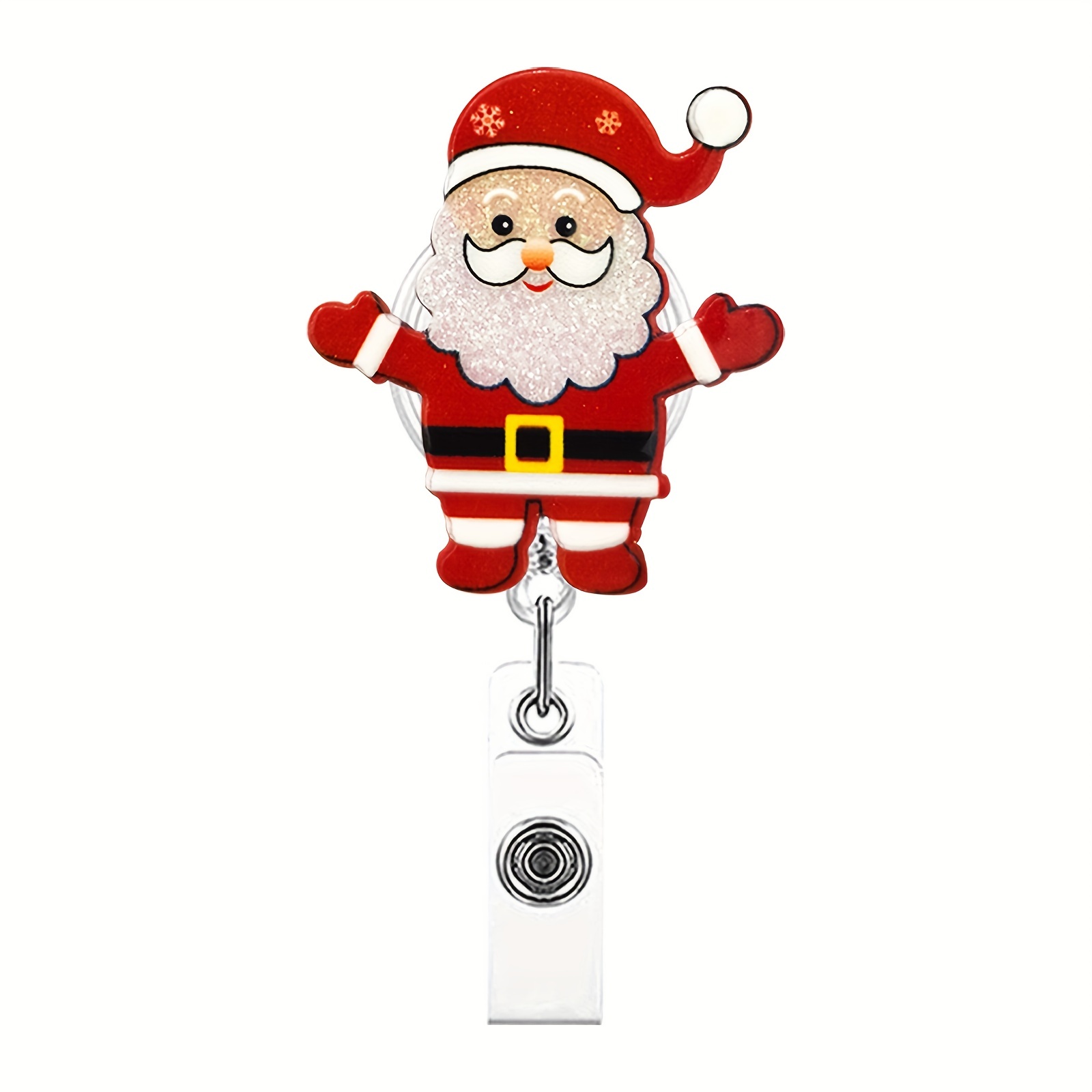 Cute Christmas Retractable Tree & Santa Claus Retractable Pull Badge Reel  ID Lanyard Name Tag Card