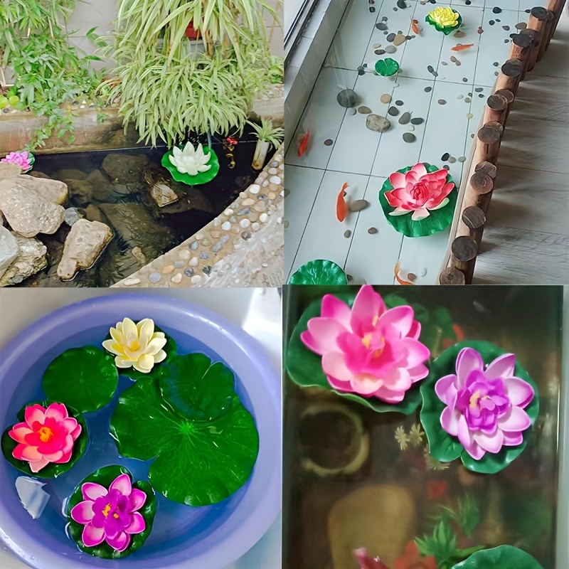 6 Pcs Green Decor Floating Pond Simulated Lotus Leaf Ornaments