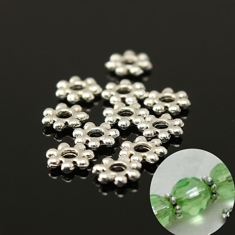 Lot Daisy Flower Spacers Bead Metal Silvery Spacer Beads For - Temu