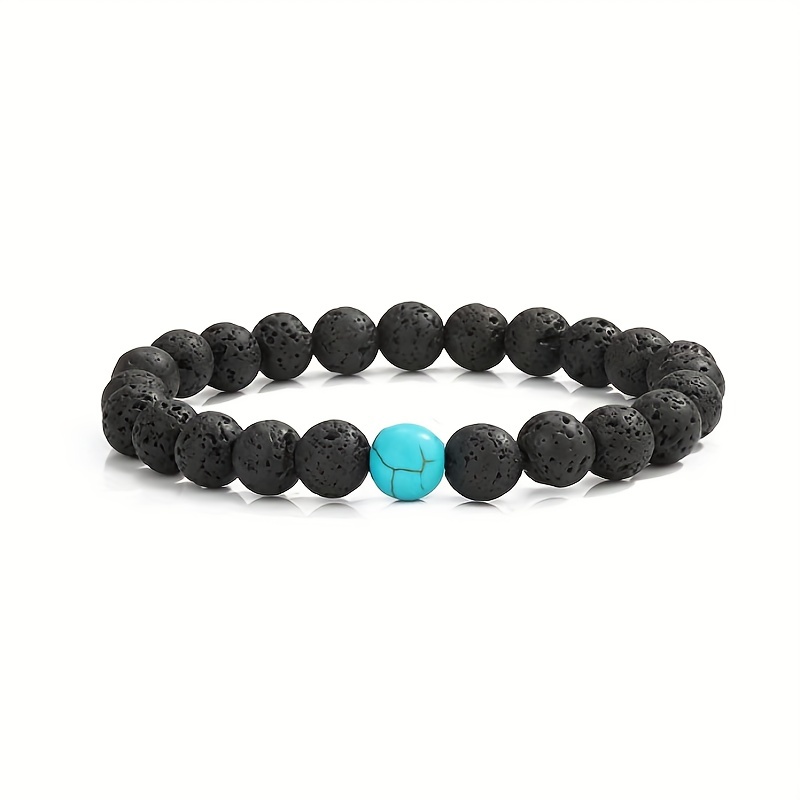 Trendy Creative Natural Stone Bracelet Matte Turquoise Agate - Temu Canada