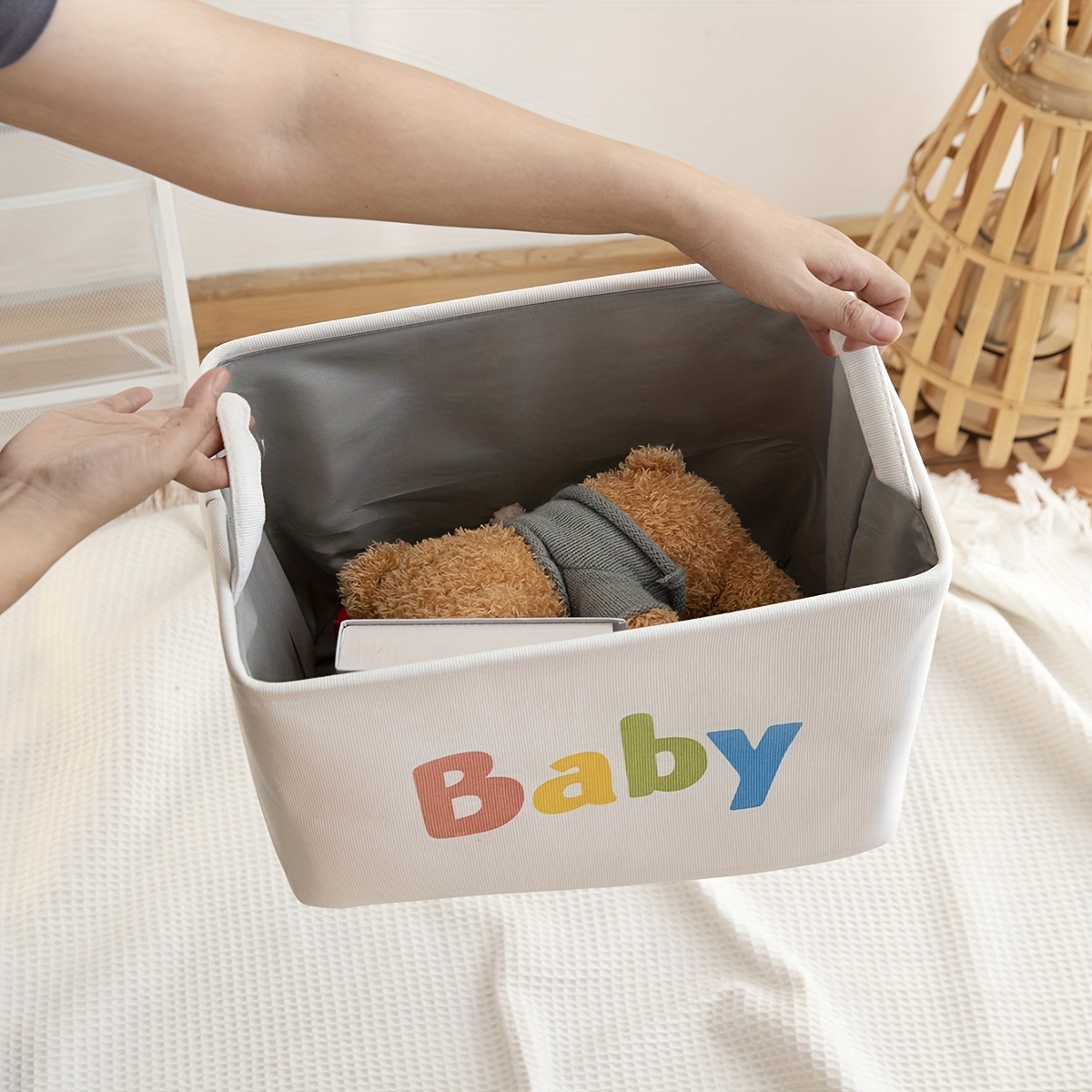 TheWarmHome Storage Bins - 3PCS Fabric Storage Baskets for Organizing  Shelves | Large Basket Closet Organizer for Home Shelf Baby Dog Toy Laundry