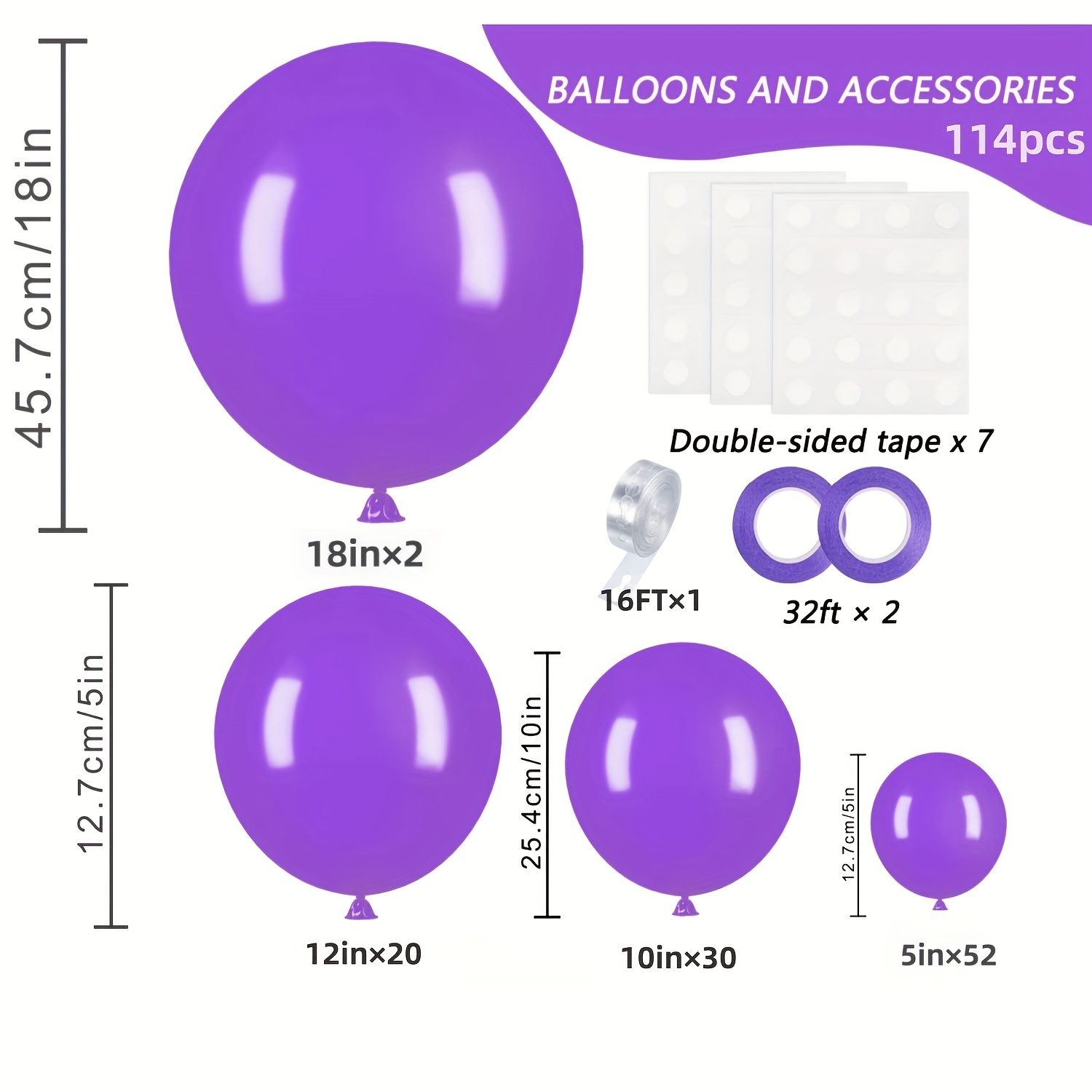 10 confezione di palloncini viola 5 viola metallici e 5 coriandoli viola  riempiti palloncini bambino doccia anniversario di nozze, festa di  compleanno per bambini -  Italia