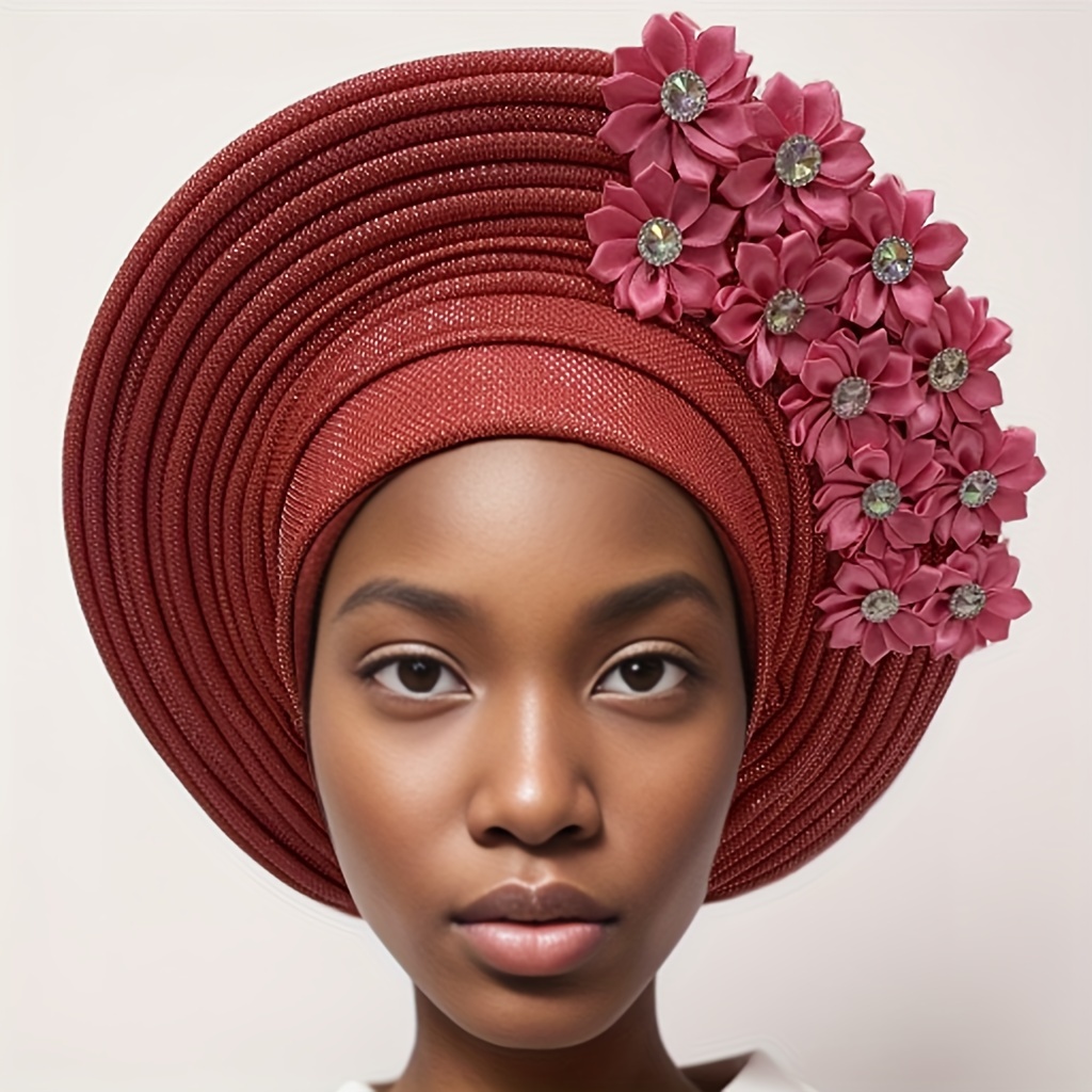 Cappello Turbante Africano Decorazione Floreale Cappello - Temu Italy