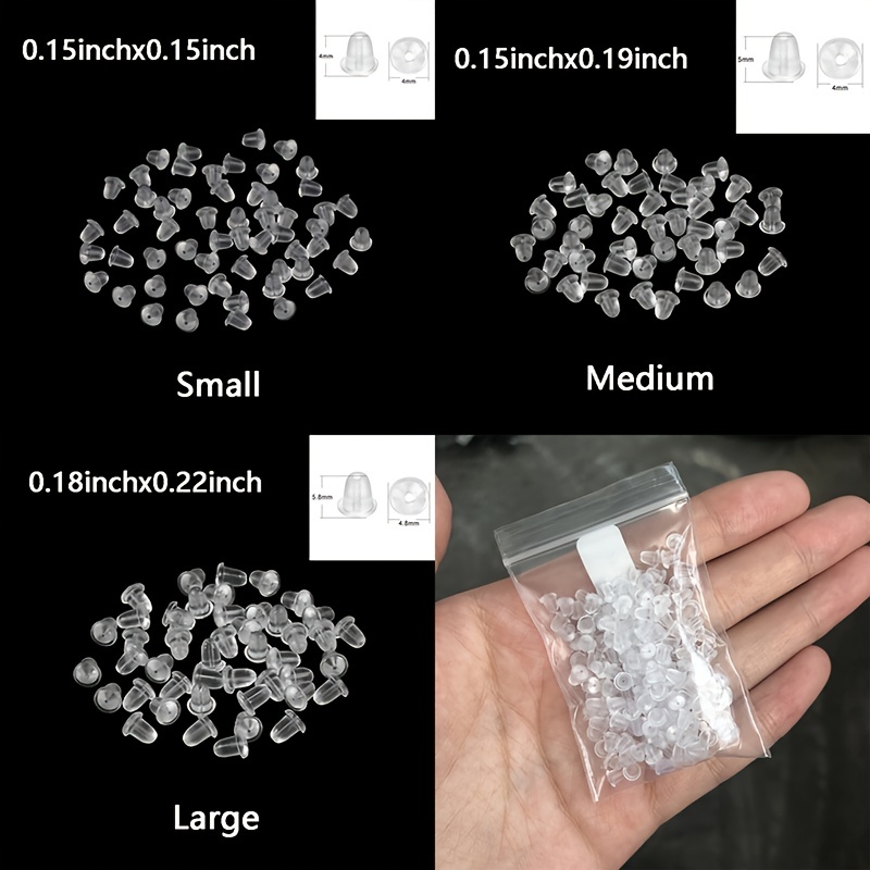 100/500pcs Silicone Rubber Earring Back Stoppers For Stud Earrings Ear  Stopper Diy Jewelry Making Earring Findings Accessories