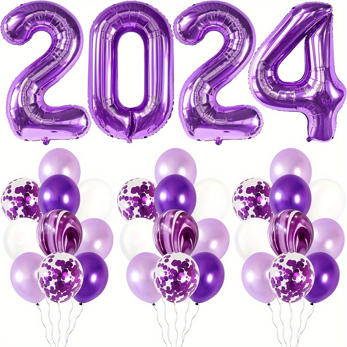 Kit de ballons en arc violet, 83 pièces, guirlande métallique