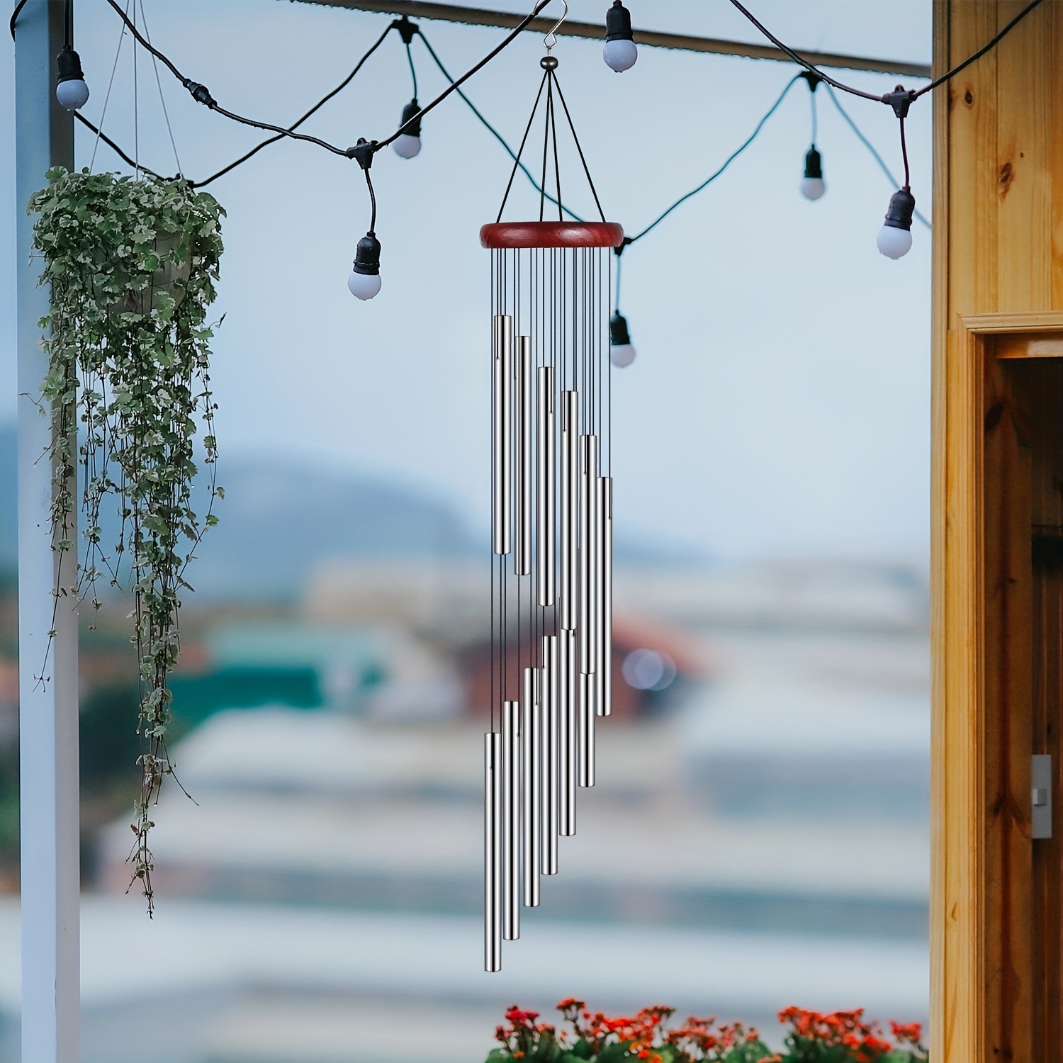 1pc, Sympathy Wind Chimes For Outside - Memorial Wind Chimes With 12  Aluminum Alloy Tubes And Hook - Beautiful And Soothing Sound For Memorials  And Me