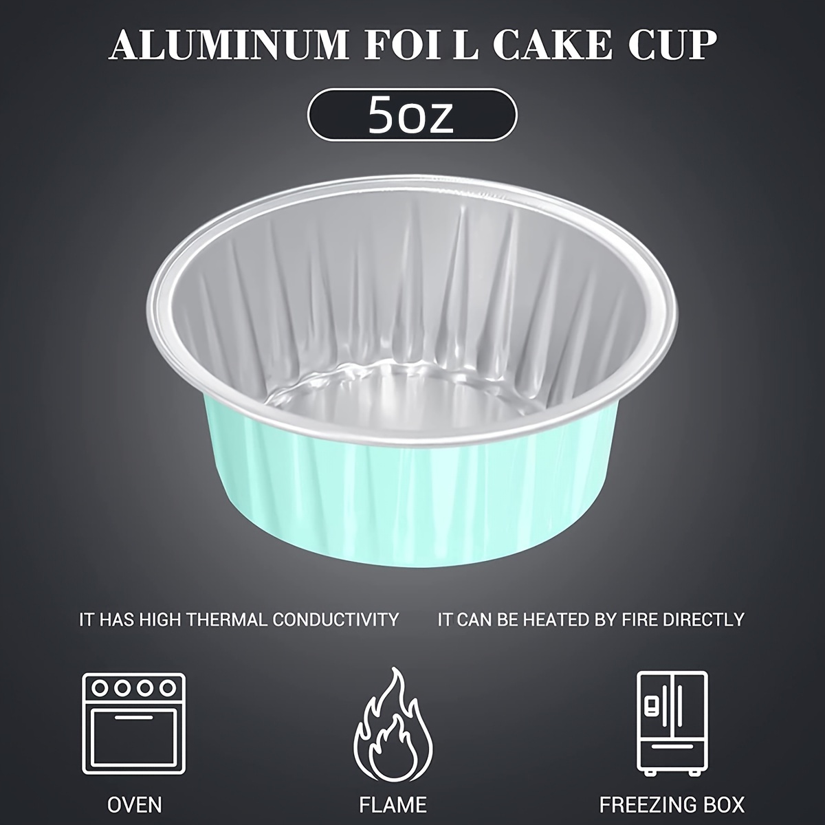 50pcs Round Aluminum Foil Cups,Thickened Material,Disposable Cake