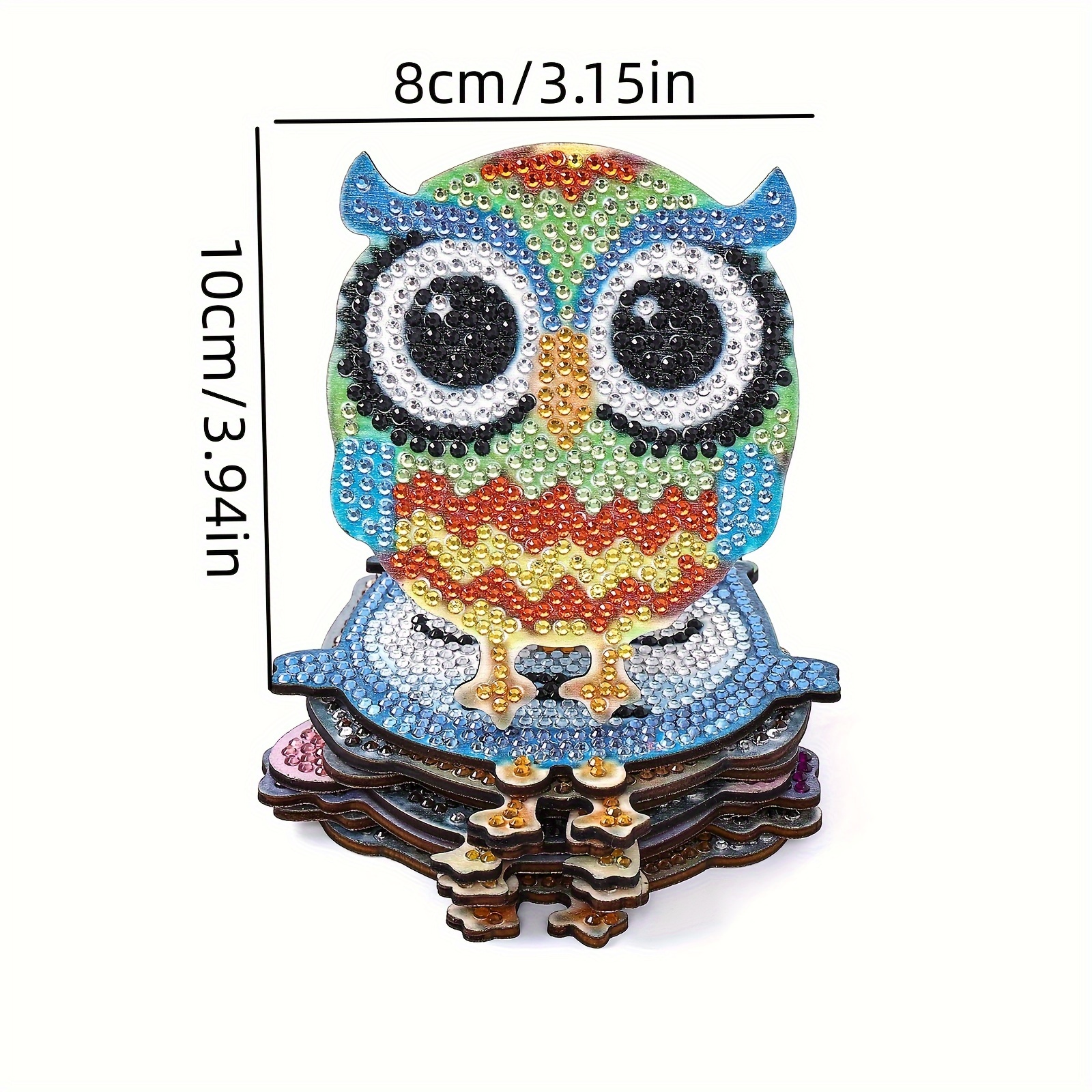 10pcs 10x10cm/3.94x3.94in Owl Shaped Diamond Painting Coasters Set, DIY Owl  Diamond Painting Coasters, With Holder, Art Craft Supplies For Beginners