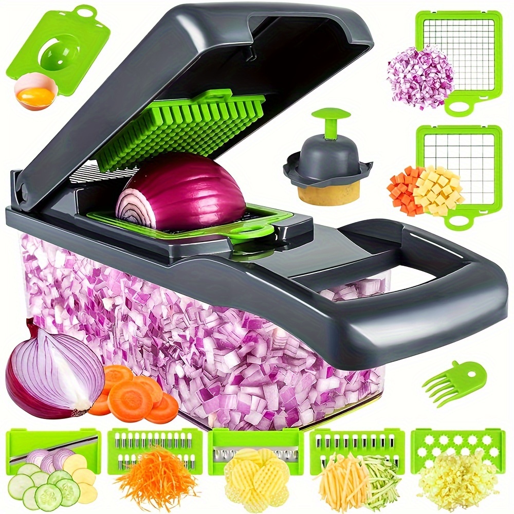 22pcs/set Multi-functional Vegetable & Fruit Slicer With Handle, Food  Grater, Cutter,container, Onion Chopper, Household Potato Shredder, Kitchen  Tools, Gadgets