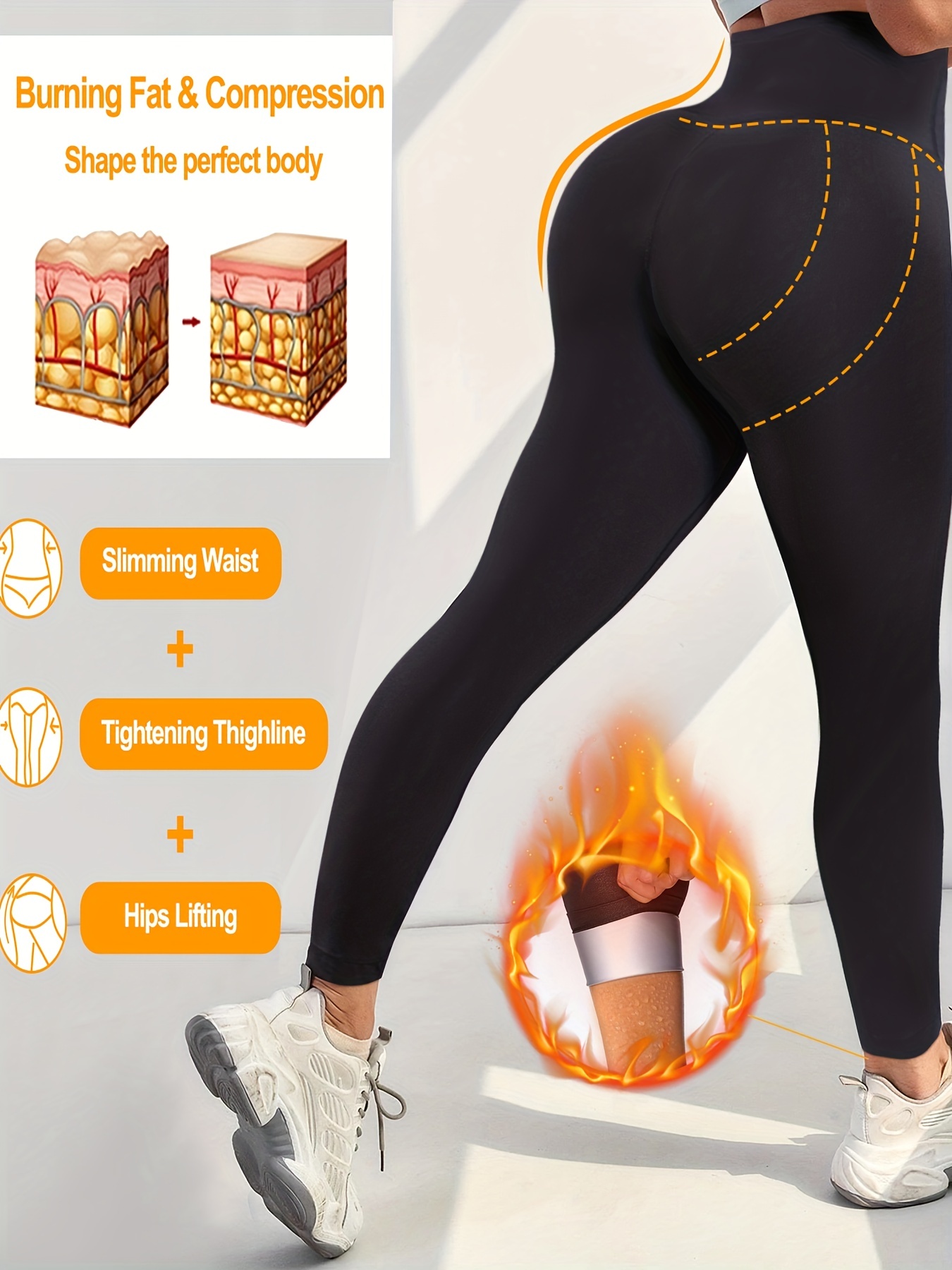 Women Thermo Sweat Sauna Pants High Waist Leggings Hot Body Shaper Capri  Shapewear Fitness Yoga Pants