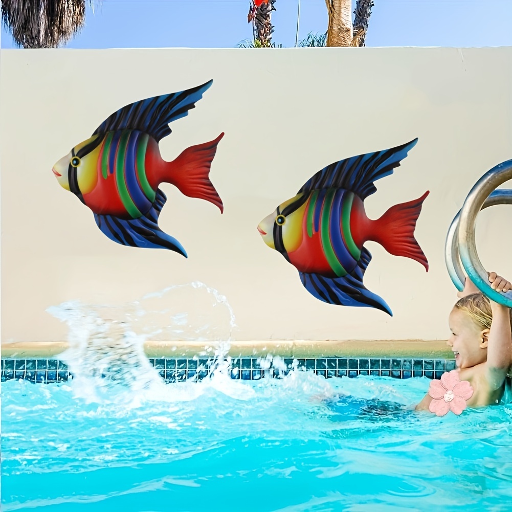 Metal Fish Decoration 3d Tropical Fish Outdoor Sculpture - Temu