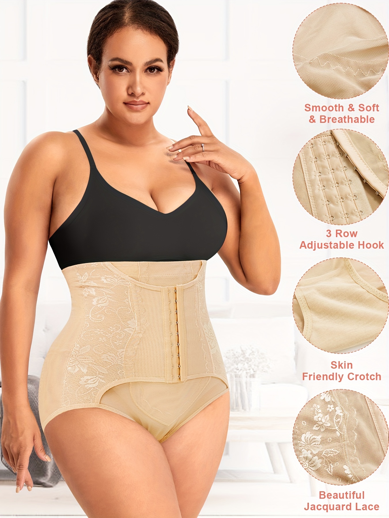 EXQUISITE FORM 2-Pack Floral Jacquard Slimming Body Shaper Panties, Medium  Control #51070557A, Nude, 4X : : Clothing, Shoes & Accessories