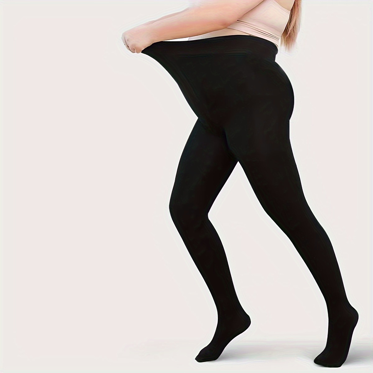 Plus Size Tights High Waist Soft Semi Sheer Pantyhose Plus - Temu