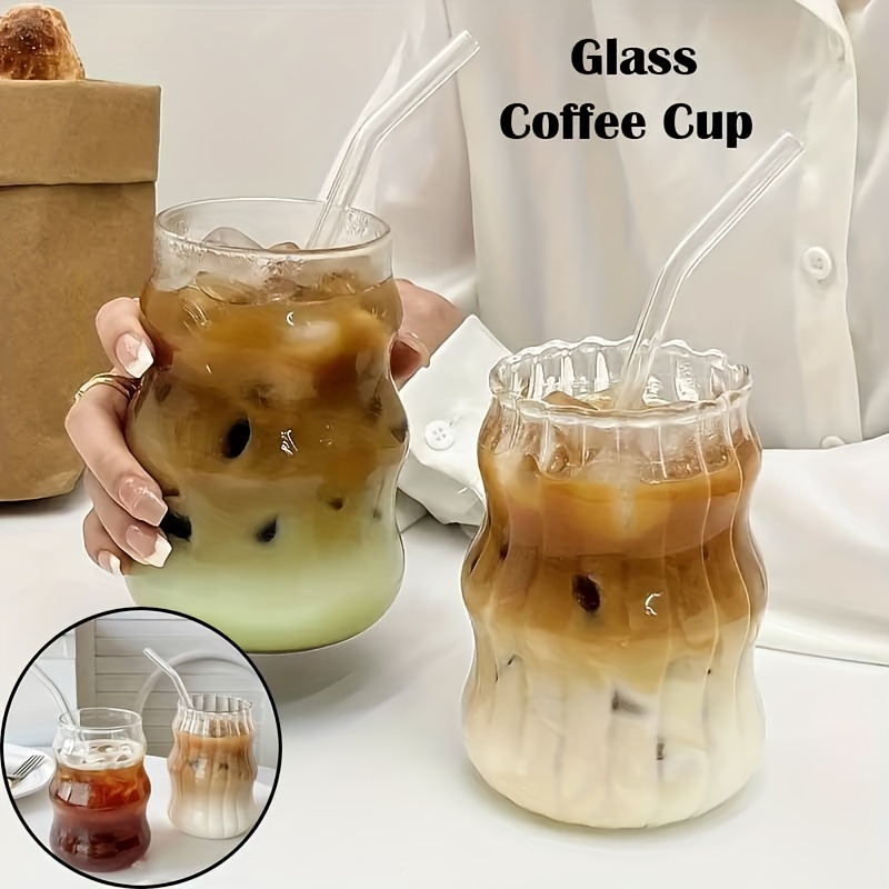 

1pc Simple Clear Mouthwash Cup, Glass Coffee Cup, 18oz Gargle Cup, Minimalist Bathroom Tumbler, Glass Coffee Cup, Bathroom Accessories