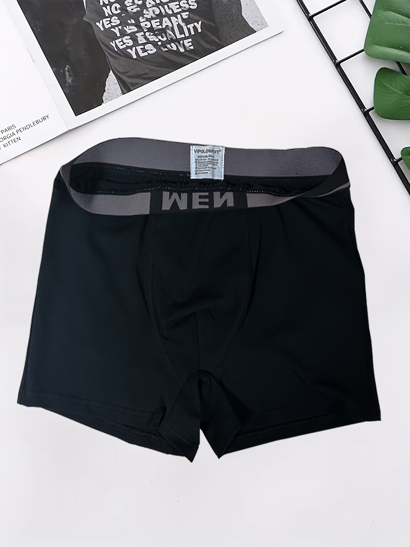 Men's Cotton Plain Color Breathable Soft Boxer Briefs - Temu