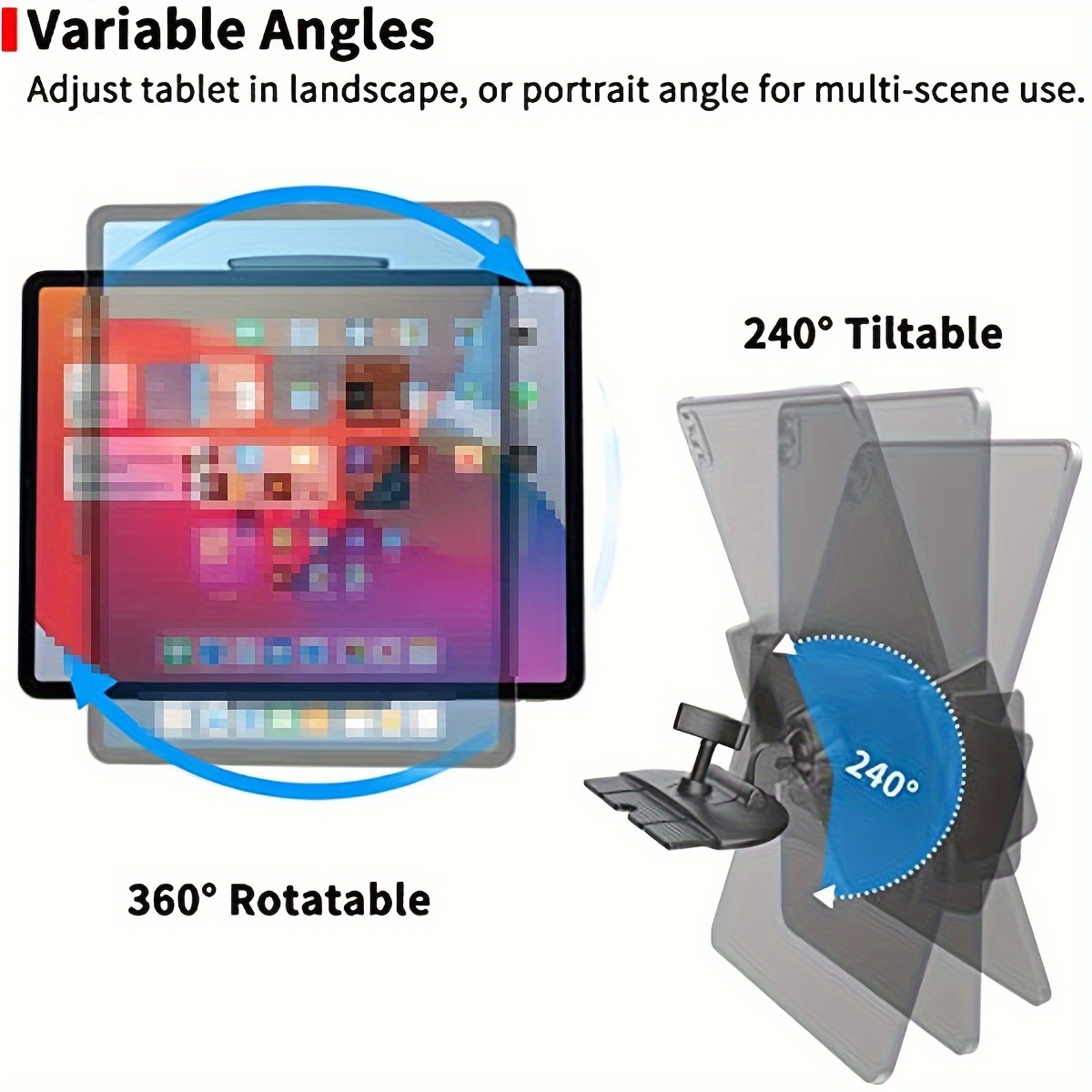 UMILKI Supporto Tablet Auto Universale, 360°Rotazione e