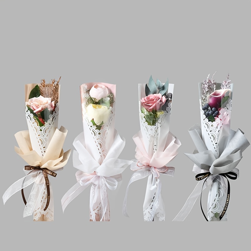 Hollowed Out Square Mesh Flower Bouquet Flower Packaging