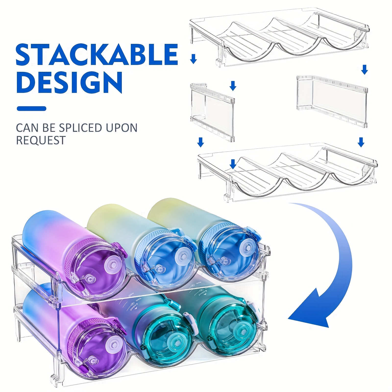 Stackable Plastic Water Bottle Organizer Rack Perfect For - Temu