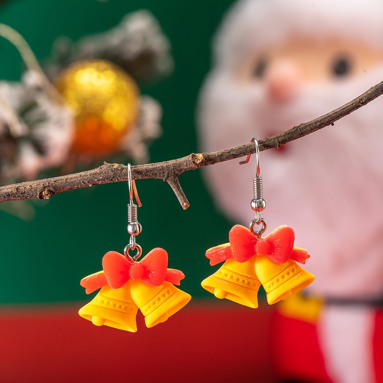 Christmas Red Flocking Bow Faux Pearl Decor Dangle Earrings Retro Elegant  Style Zinc Alloy Jewelry Delicate Christmas Ear Ornaments