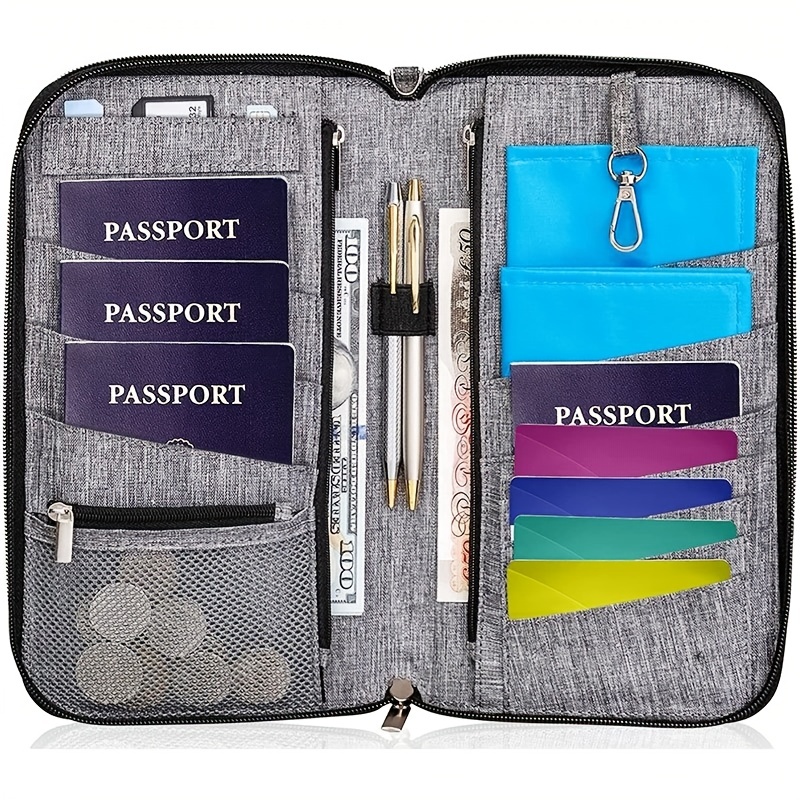 Spencer Family Passport Holder Travel Wallet Purse RFID Blocking Document Organizer Case Bag Orange, Size: Small