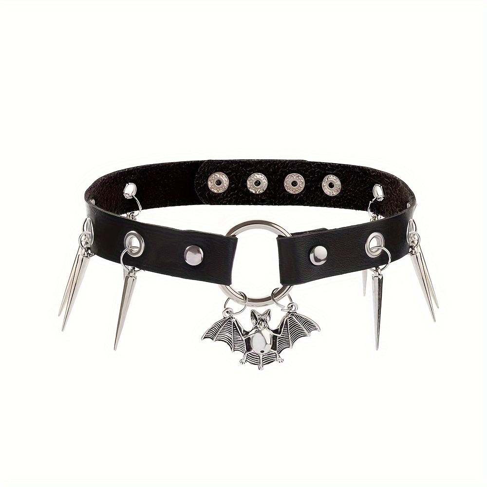 Gothic Accessories Necklace, Spiked Leather Punk Choker