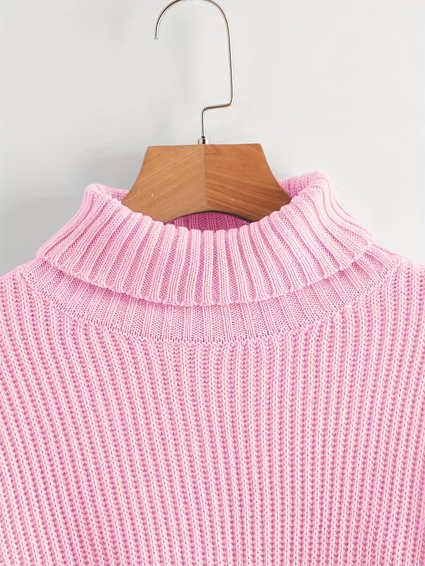 Strawberry Embroidered Knit Sweater Cute Turtleneck Long - Temu