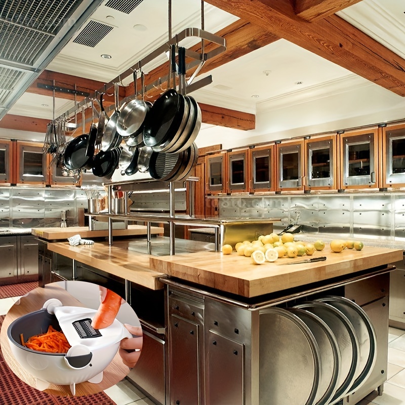 Wikidea Trancheuse à légumes - Éplucheur de pommes de terre - Râpe à  oignons avec passoire - 9 en 1 - Accessoires de cuisine : : Cuisine  et Maison
